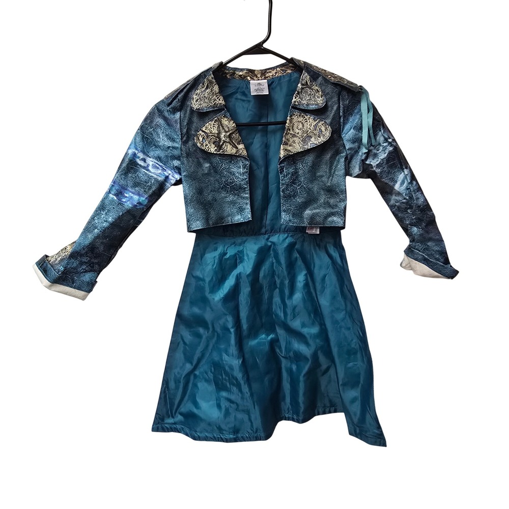 Disney Descendants 2 Uma Costume Dress and Jacket Set Girls Size 9/10 Teal Blue